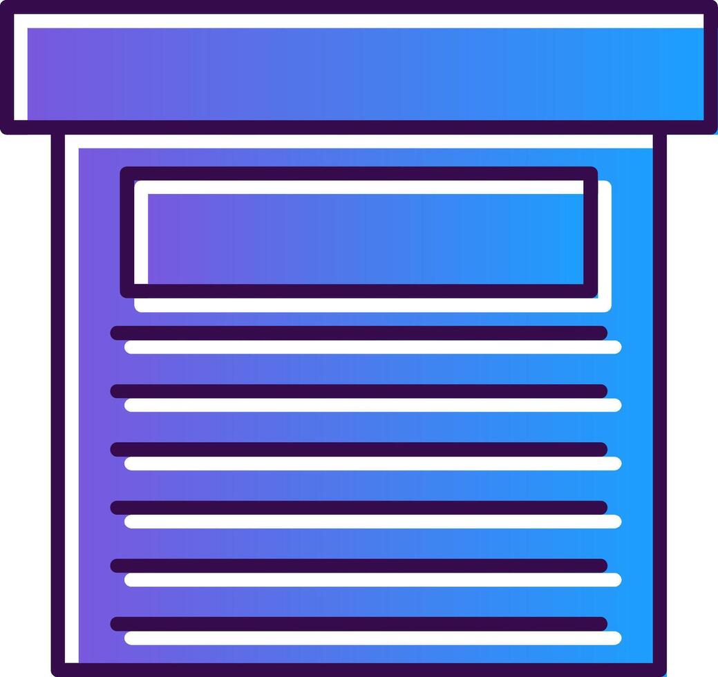 Storage Box Gradient Filled Icon vector