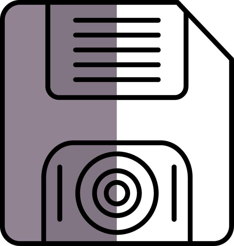 Floppy Disk Filled Half Cut Icon vector