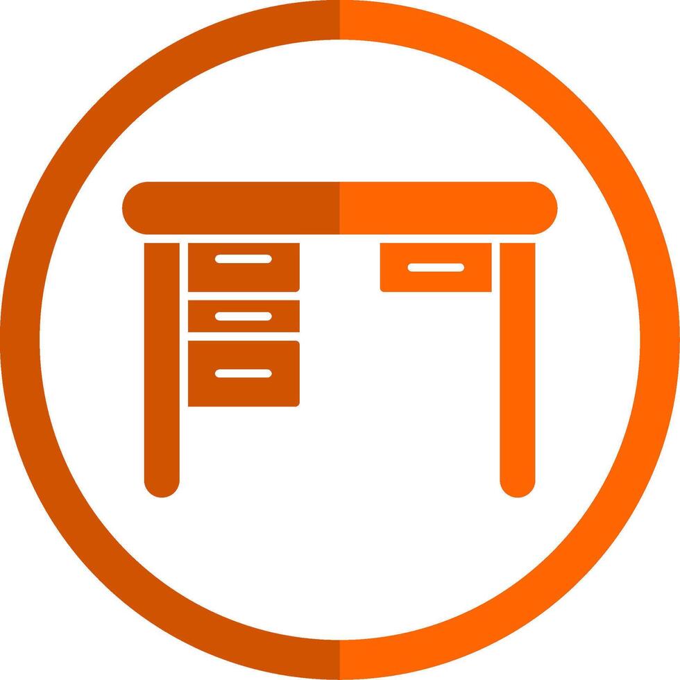 Table Glyph Orange Circle Icon vector