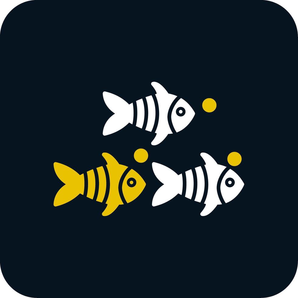 icono de dos colores de glifo de pescado vector