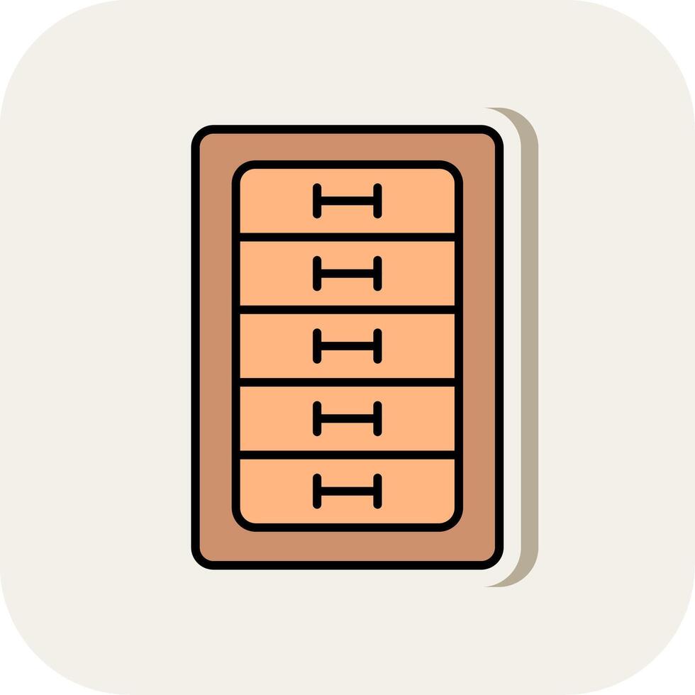 Cabinet Drawer Line Filled White Shadow Icon vector