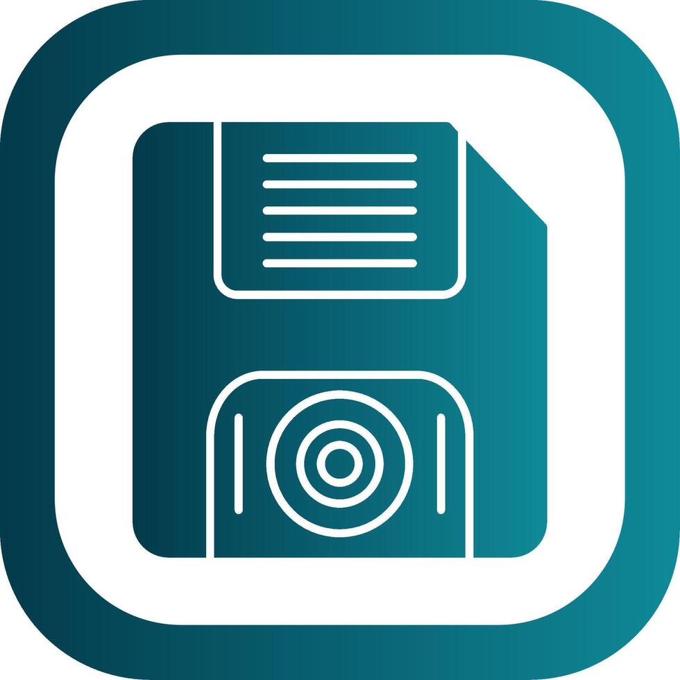 Floppy Disk Glyph Gradient Round Corner Icon vector