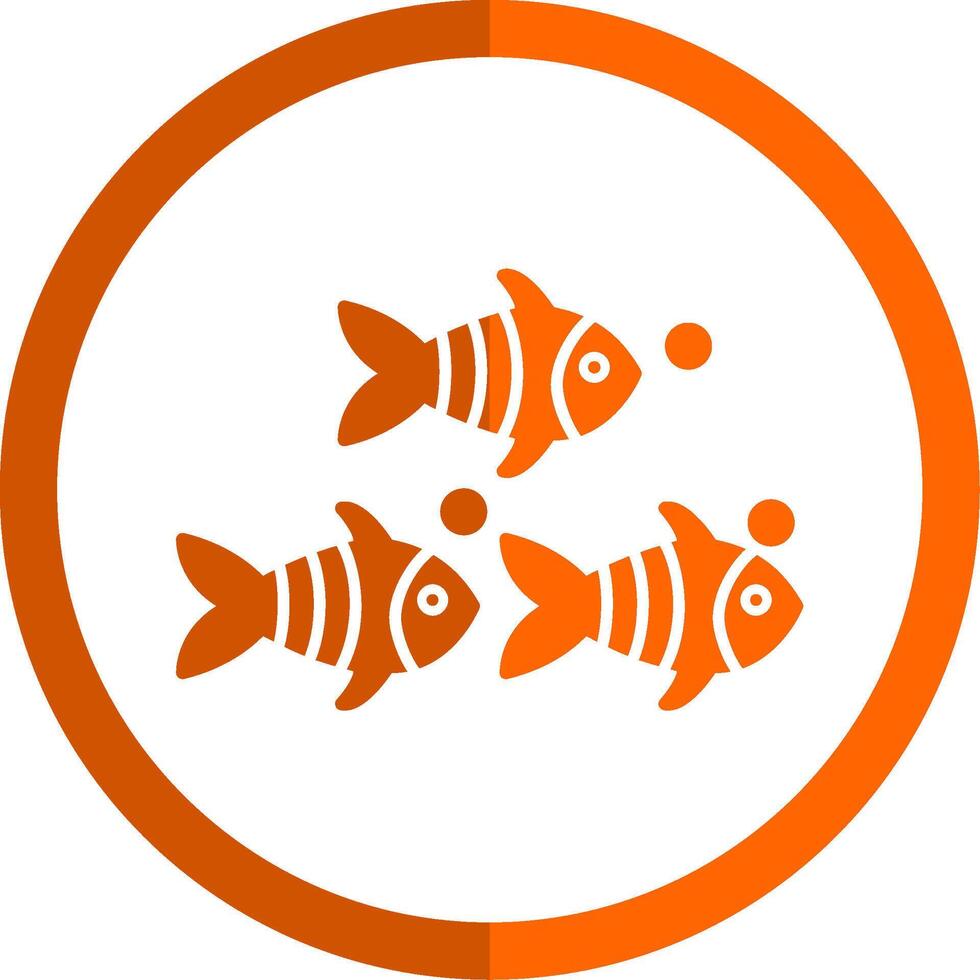 Fish Glyph Orange Circle Icon vector