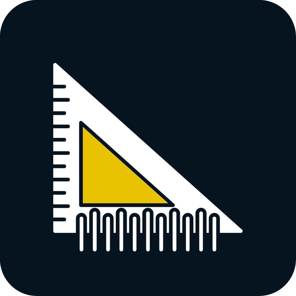 Square Ruler Glyph Two Color Icon vector