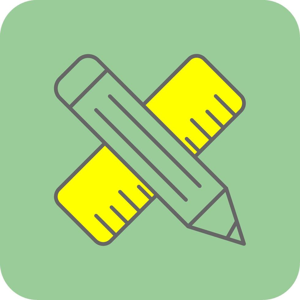 Ruler Filled Yellow Icon vector