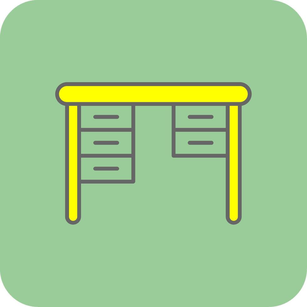 Office Desk Filled Yellow Icon vector