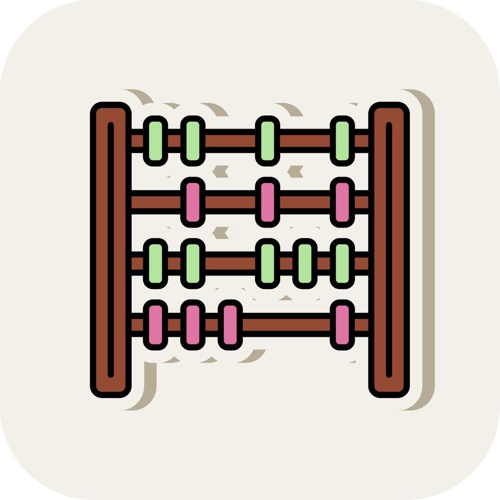 Abacus Line Filled White Shadow Icon vector
