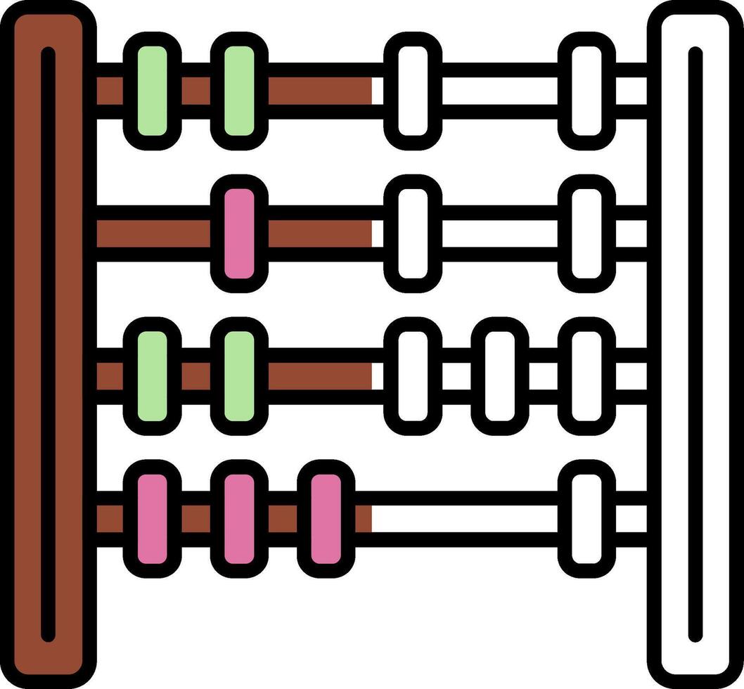 Abacus Filled Half Cut Icon vector