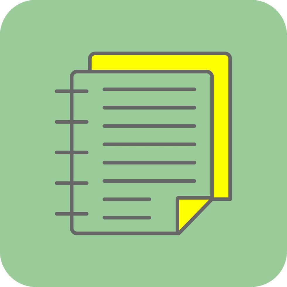 Notes Filled Yellow Icon vector