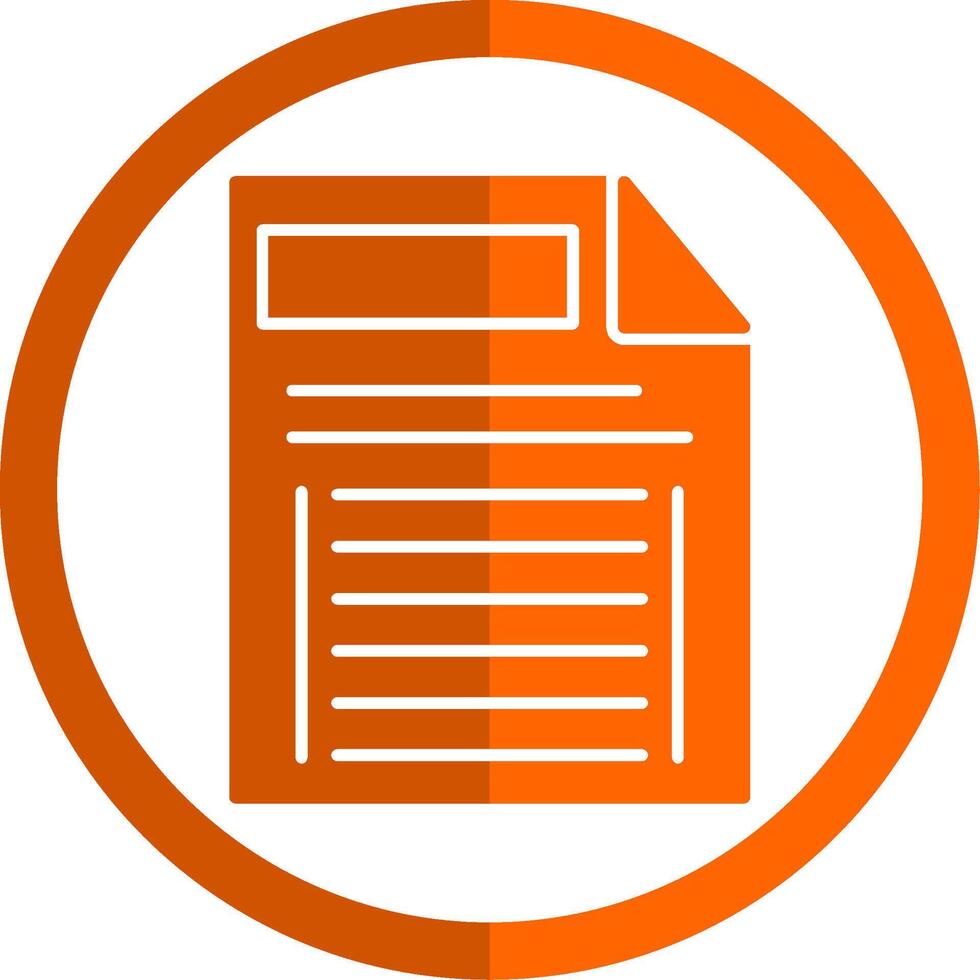 Task Glyph Orange Circle Icon vector