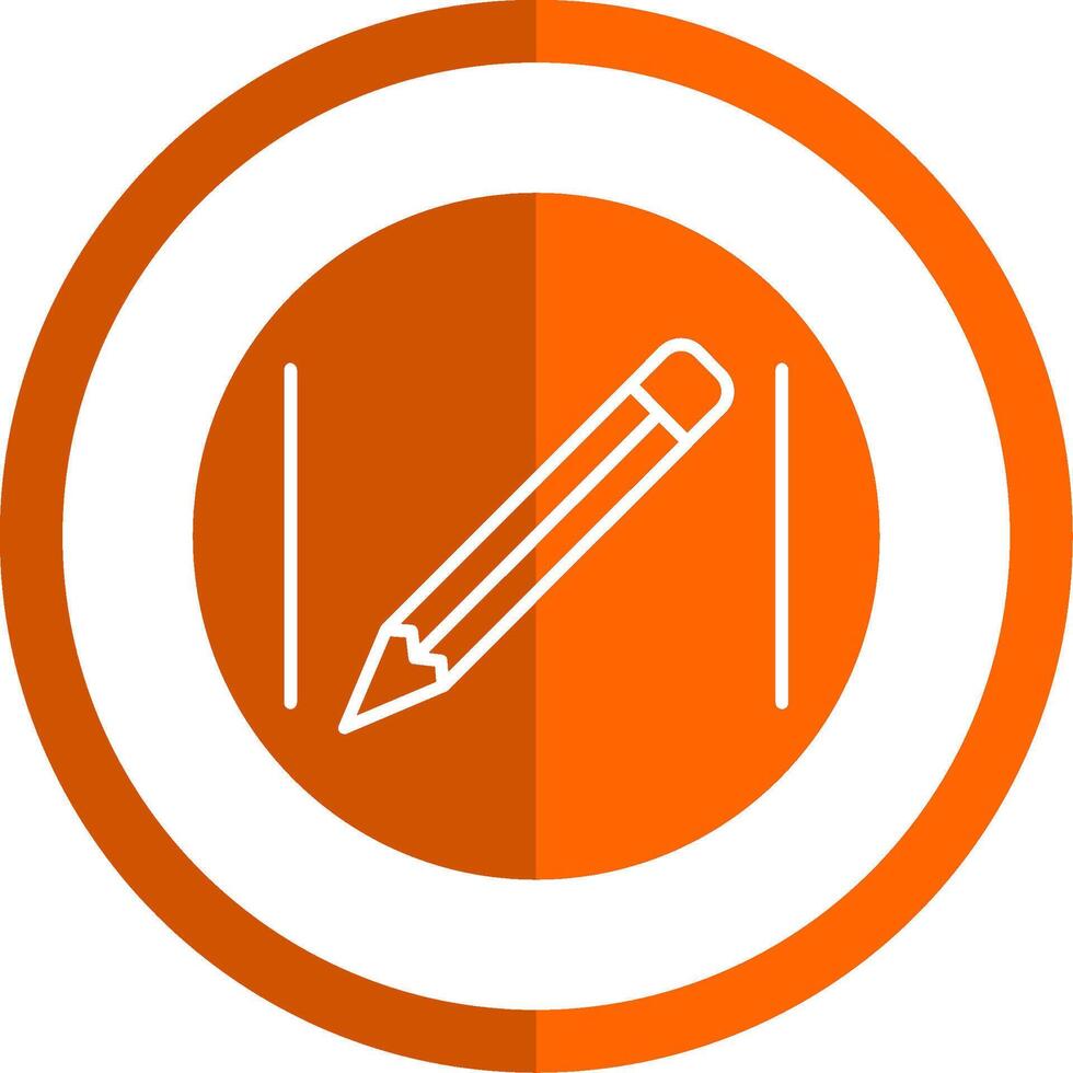 Pencil Glyph Orange Circle Icon vector