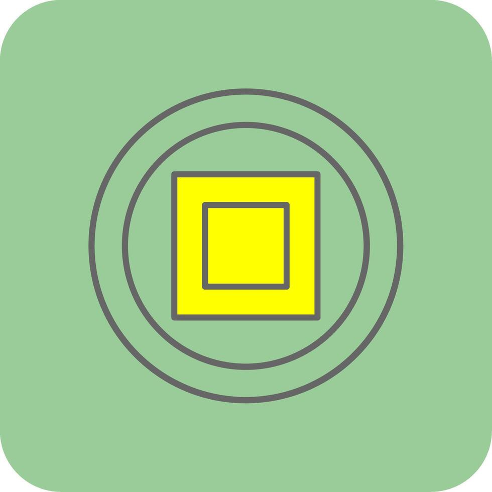 Stop Filled Yellow Icon vector