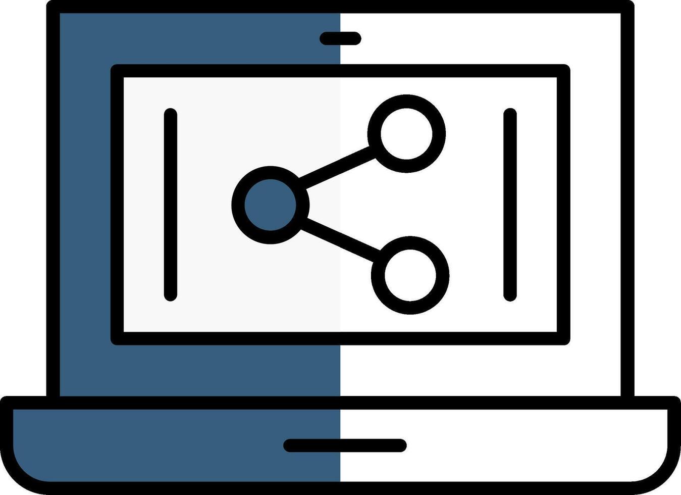 Share Filled Half Cut Icon vector