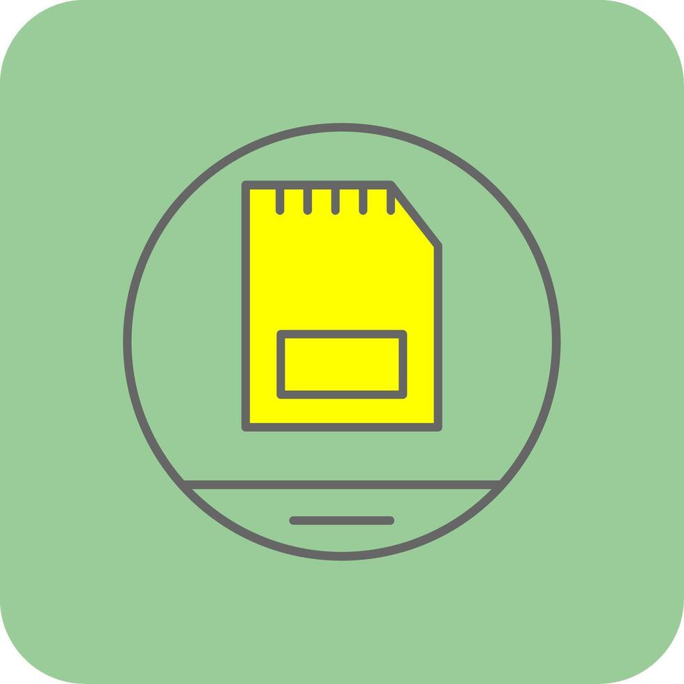 Memory Card Filled Yellow Icon vector