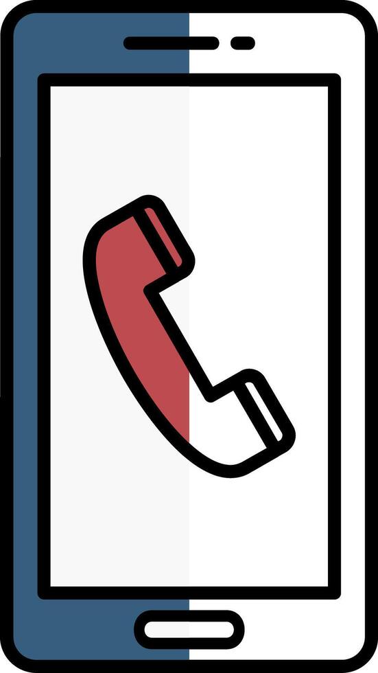 Phone Call Filled Half Cut Icon vector