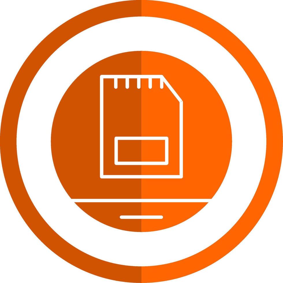 Memory Card Glyph Orange Circle Icon vector