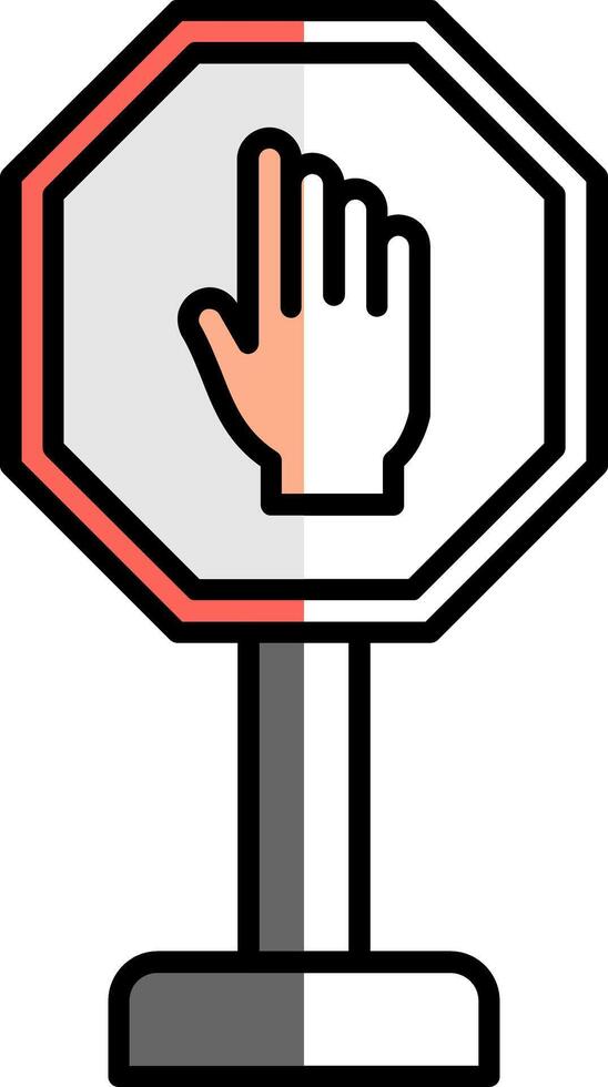 Stop Filled Half Cut Icon vector