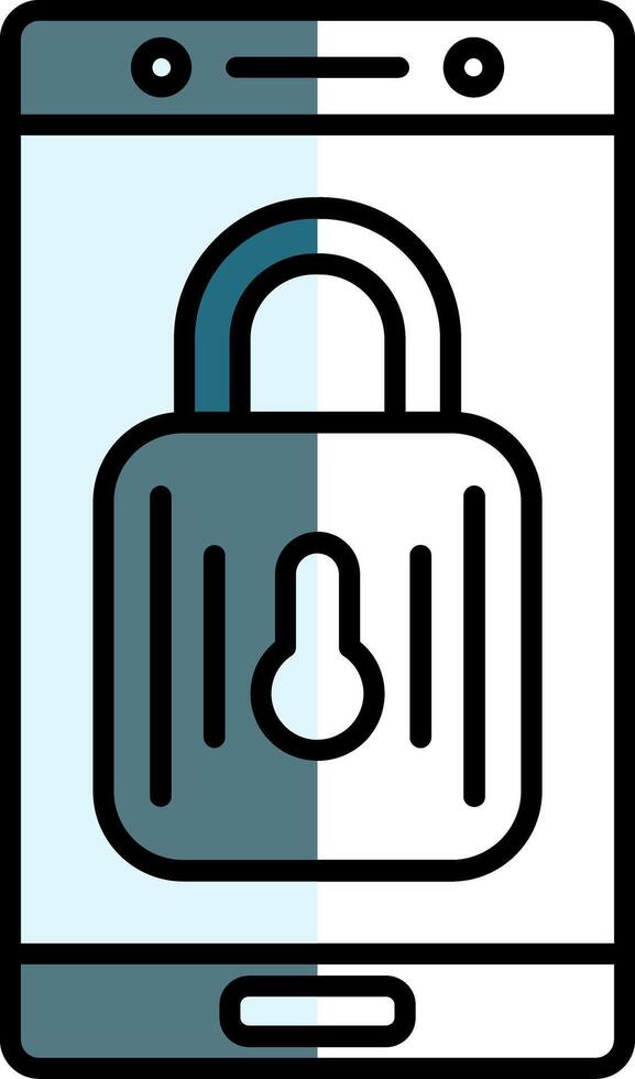 Lock Filled Half Cut Icon vector