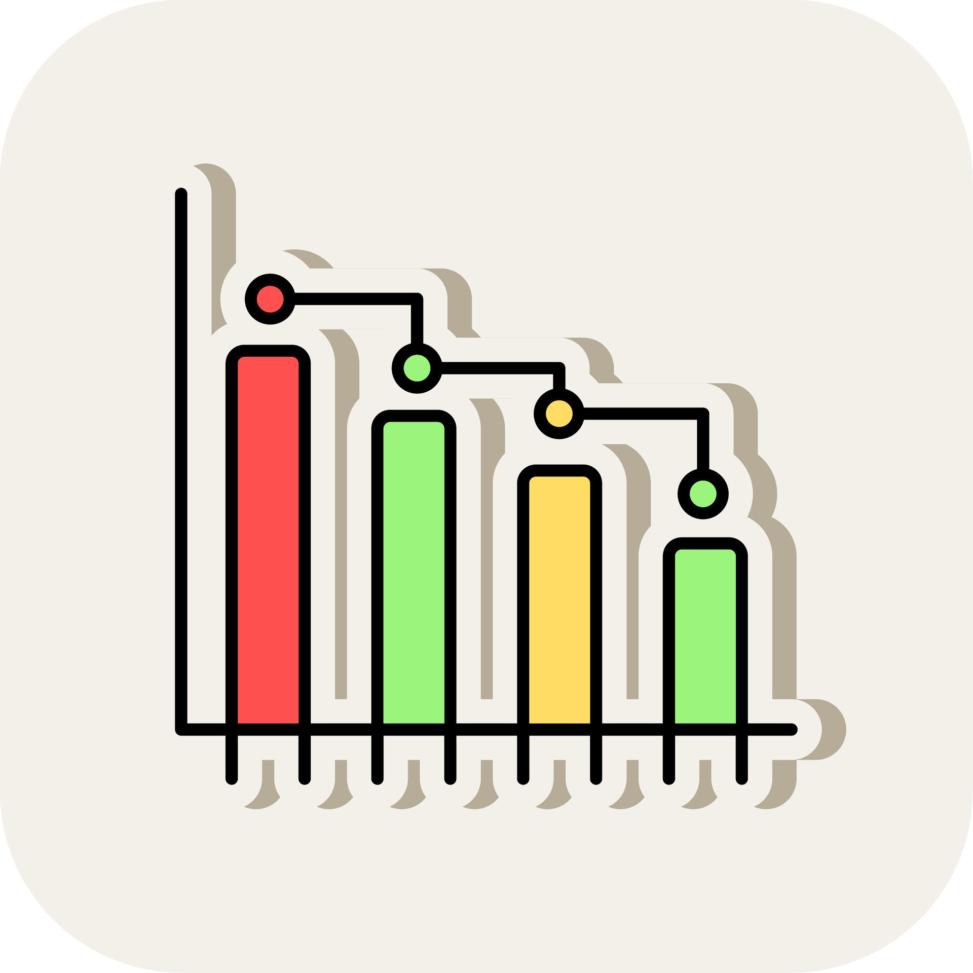 Bar Graph Line Filled White Shadow Icon 42767265 Vector Art at Vecteezy