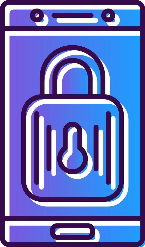Lock Gradient Filled Icon vector