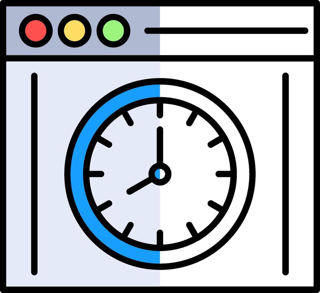 Time Maintenance Filled Half Cut Icon vector
