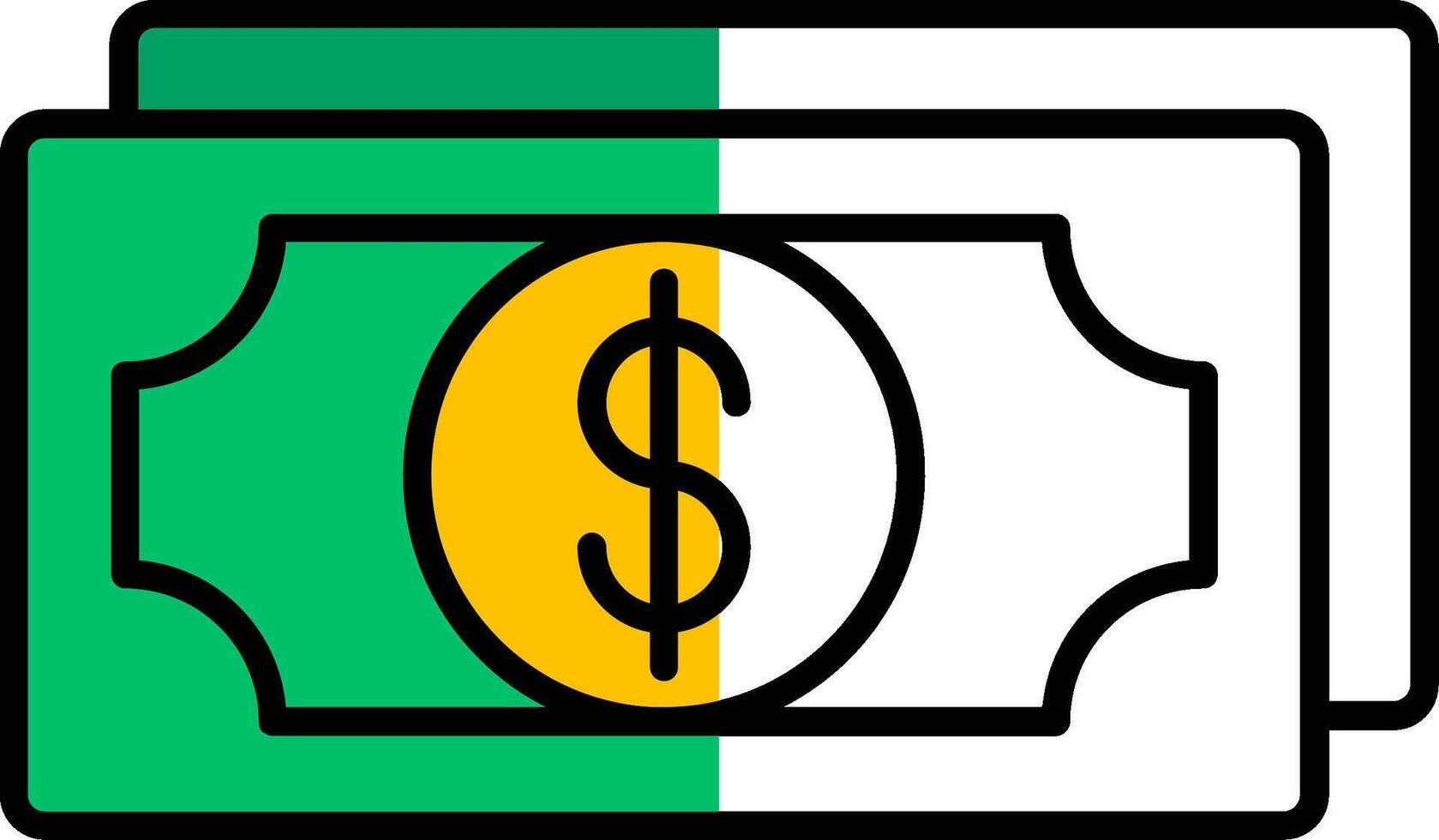 Money Filled Half Cut Icon vector