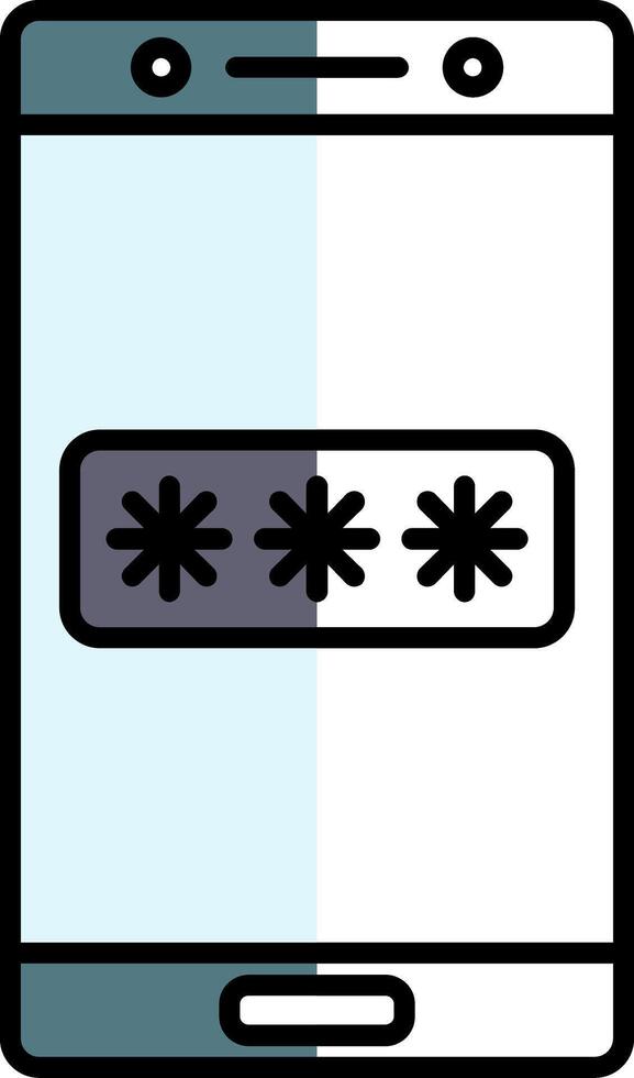Password Filled Half Cut Icon vector