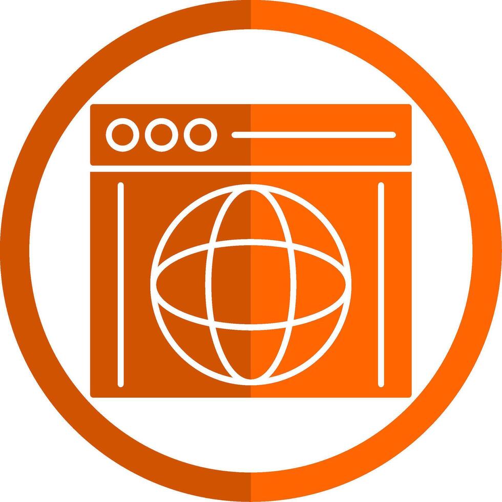 Browser Glyph Orange Circle Icon vector