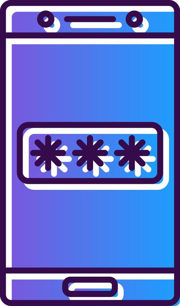 Password Gradient Filled Icon vector