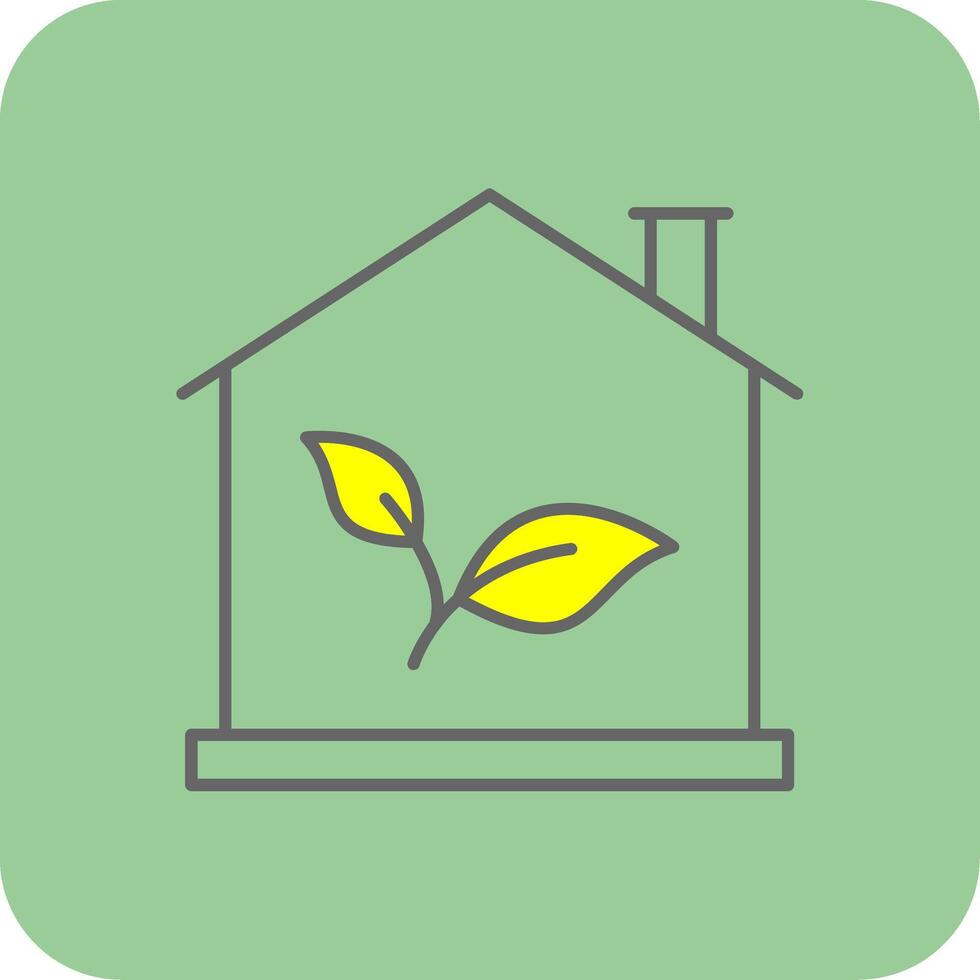 eco casa lleno amarillo icono vector