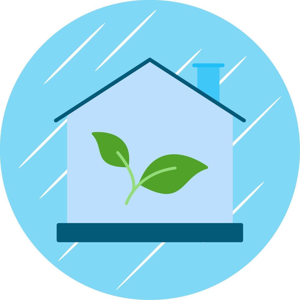 Eco House Flat Blue Circle Icon vector