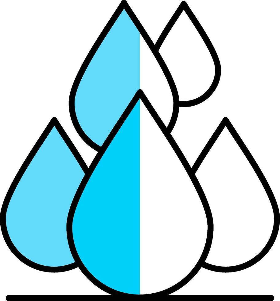 Water Drops Filled Half Cut Icon vector