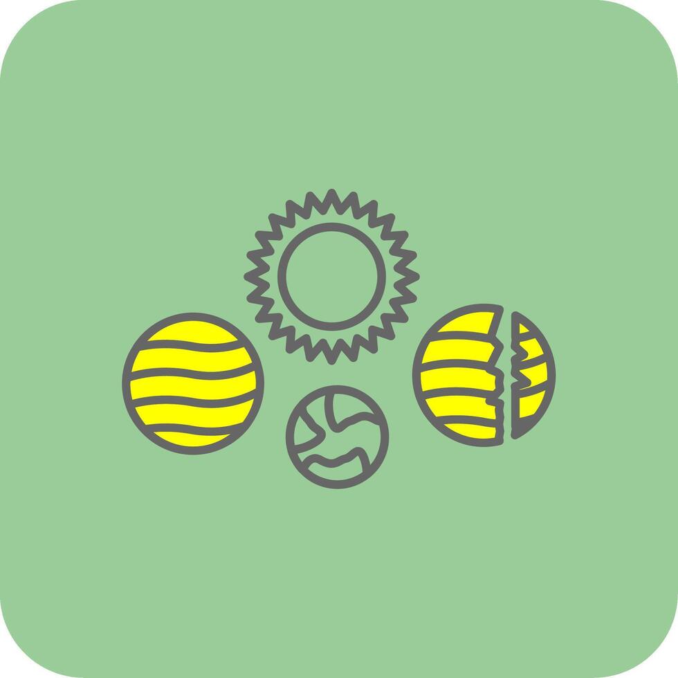 Solar System Filled Yellow Icon vector