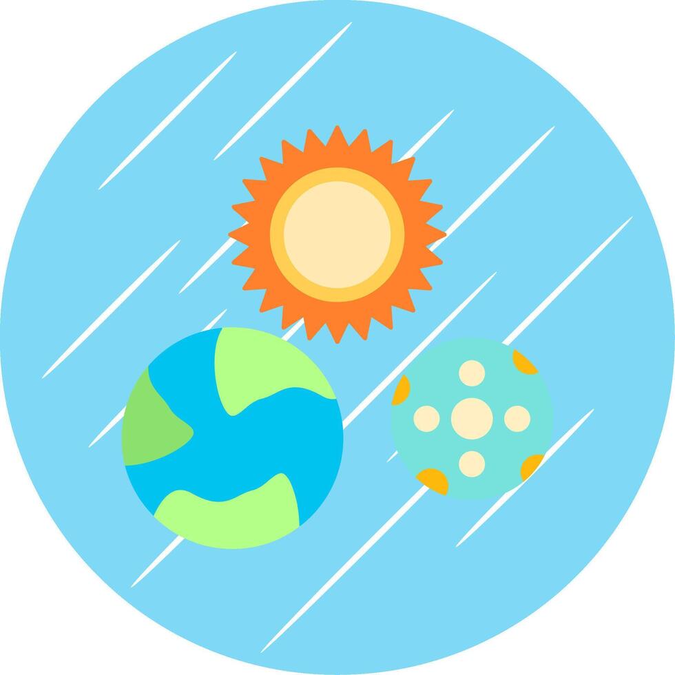 Solar System Flat Blue Circle Icon vector