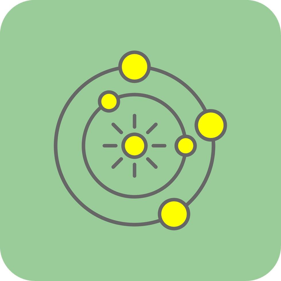 Solar System Filled Yellow Icon vector