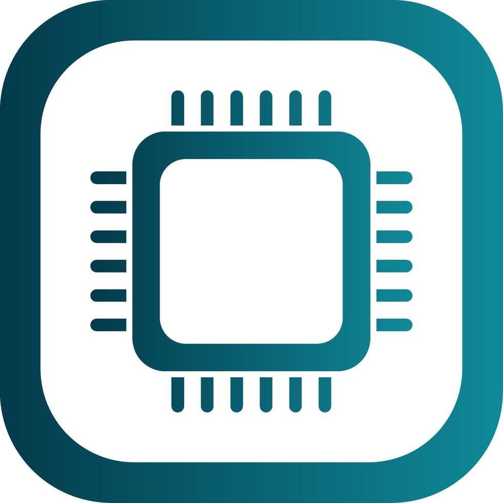 CPU Glyph Gradient Round Corner Icon vector