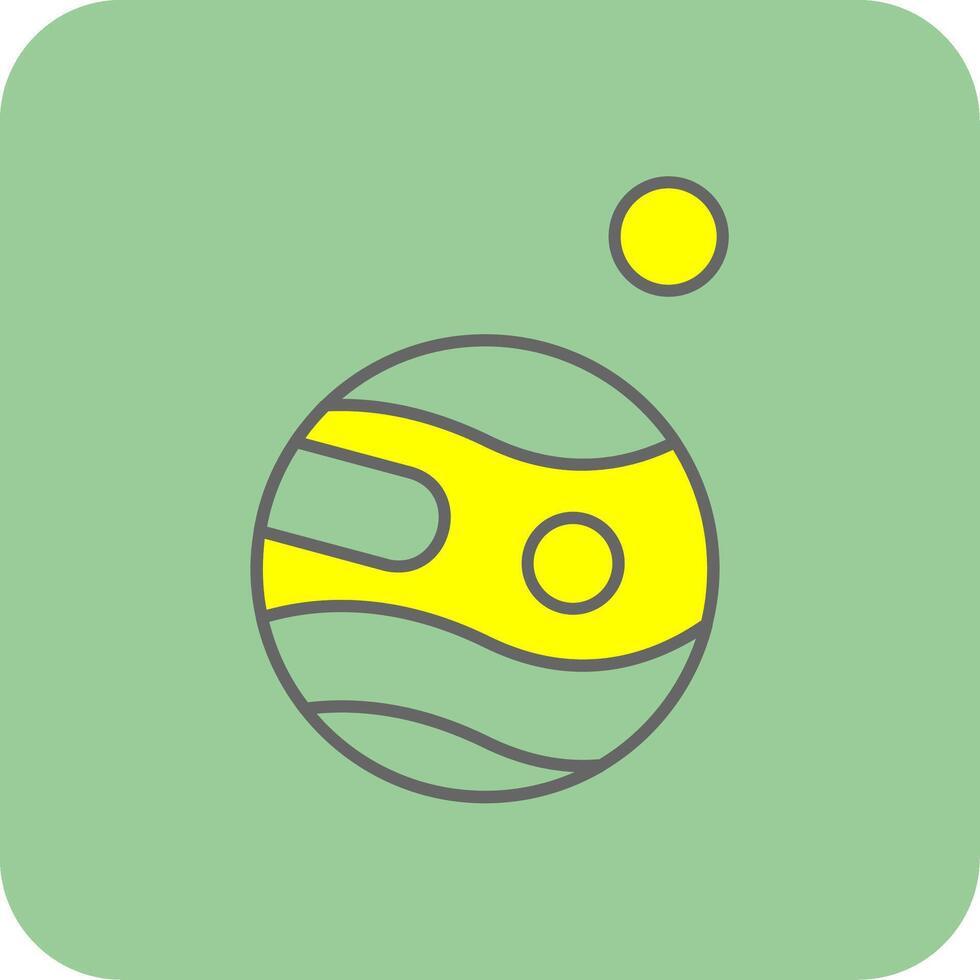 Mars With Satellite Filled Yellow Icon vector