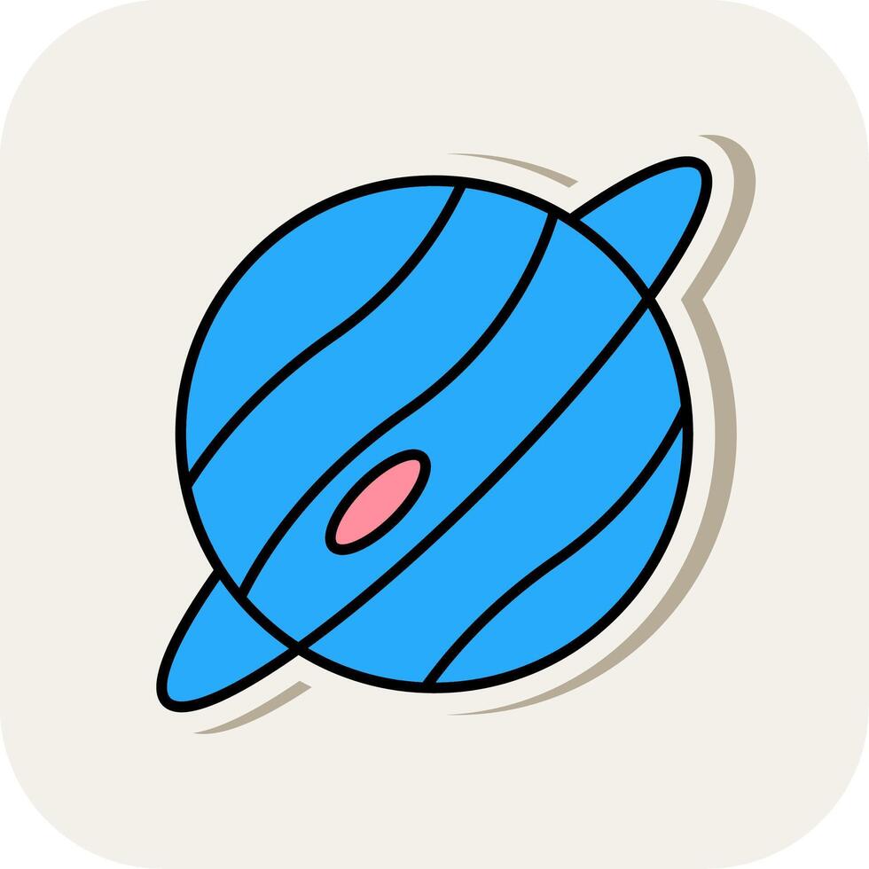 Planet Line Filled White Shadow Icon vector