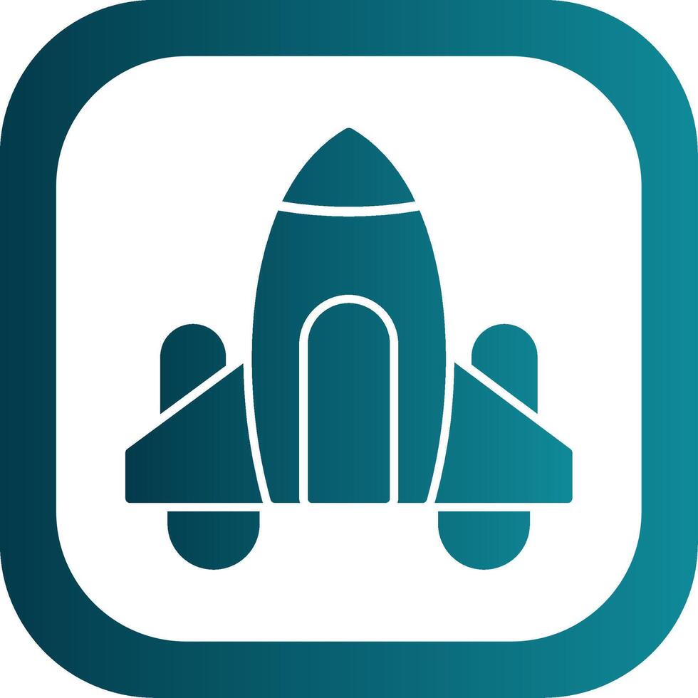 Spaceship Glyph Gradient Round Corner Icon vector