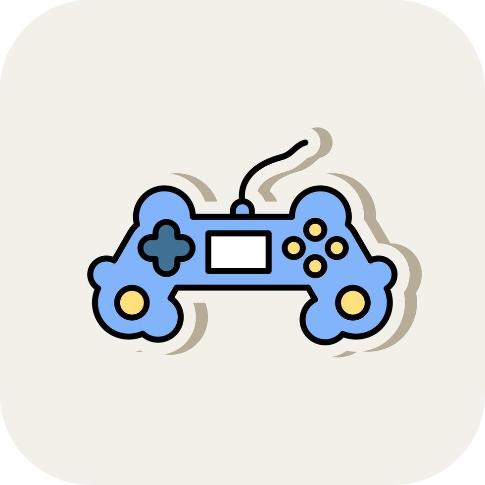 Game Controller Line Filled White Shadow Icon vector