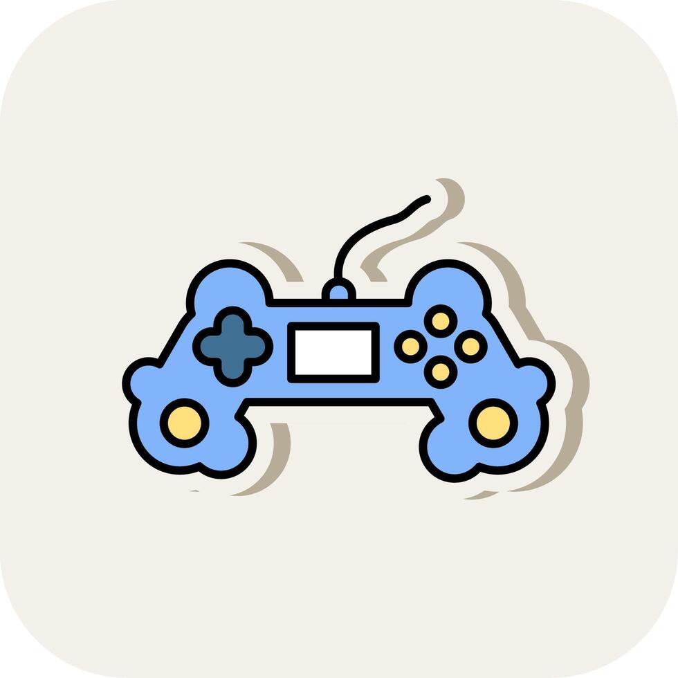 juego controlador línea lleno blanco sombra icono vector