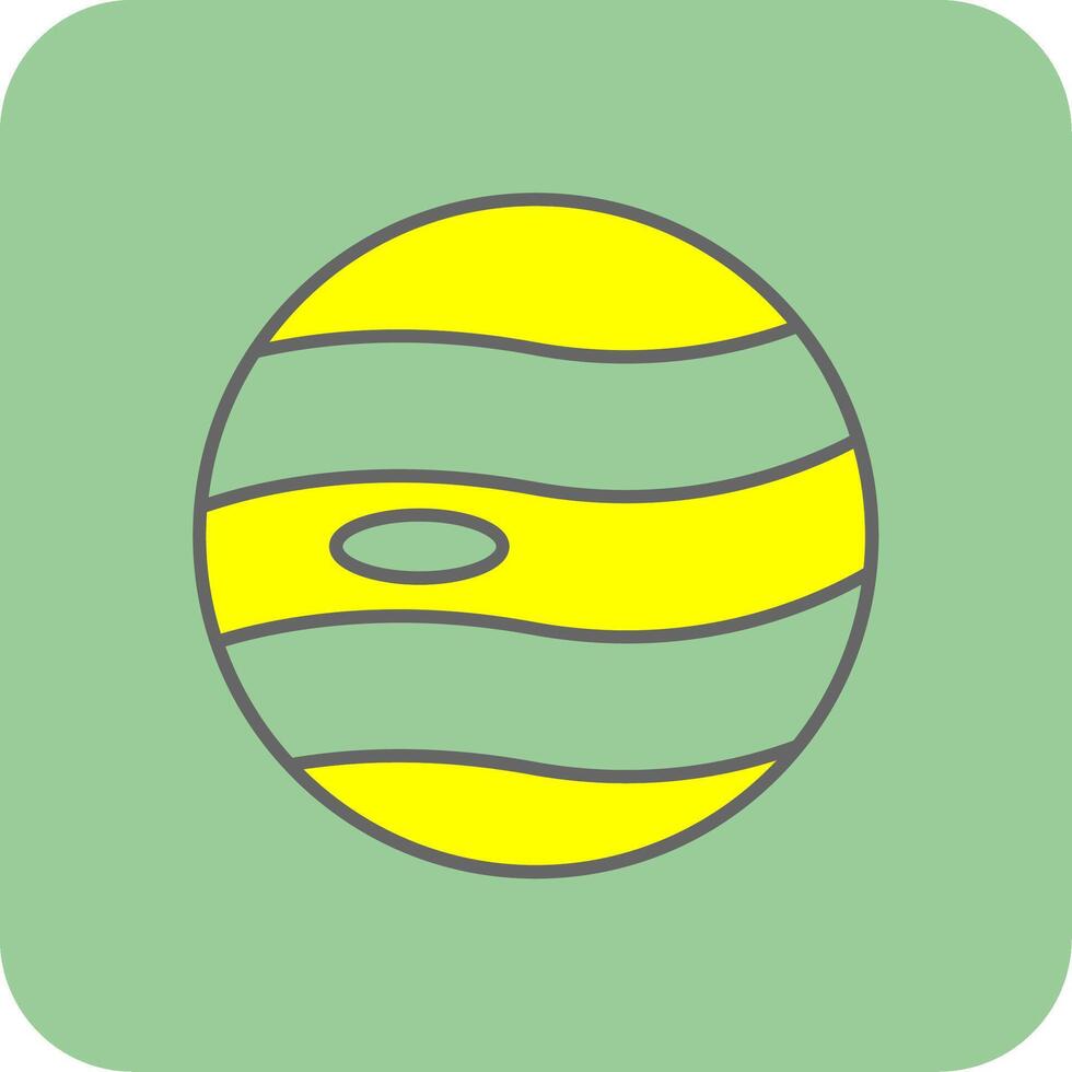 Planet Filled Yellow Icon vector