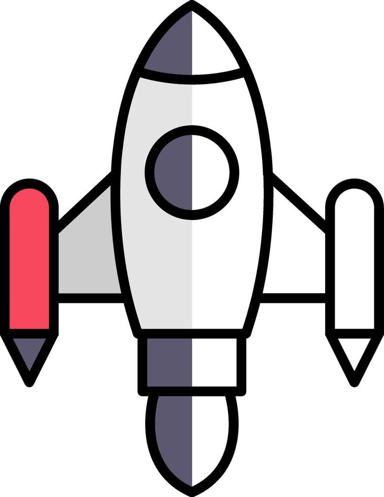 Space Ship Launch Filled Half Cut Icon vector