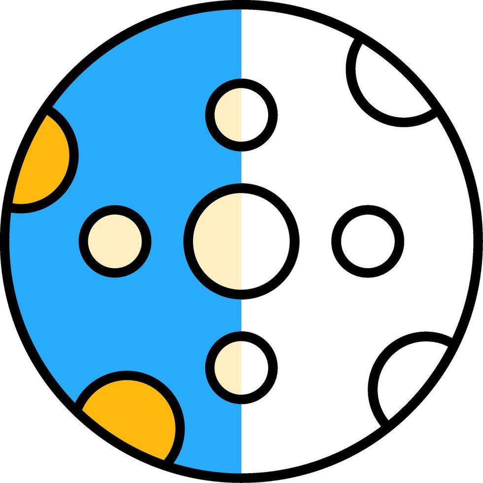 Big Moon Filled Half Cut Icon vector
