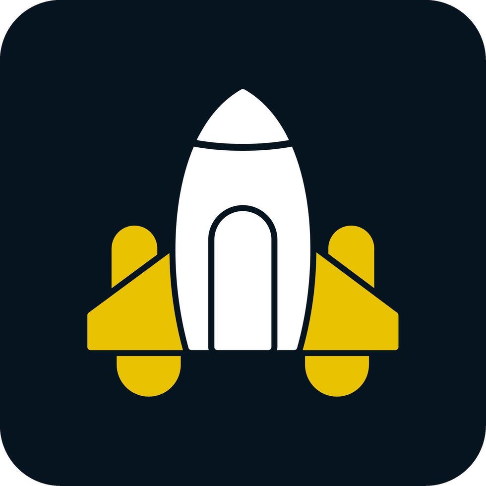 Spaceship Glyph Two Color Icon vector