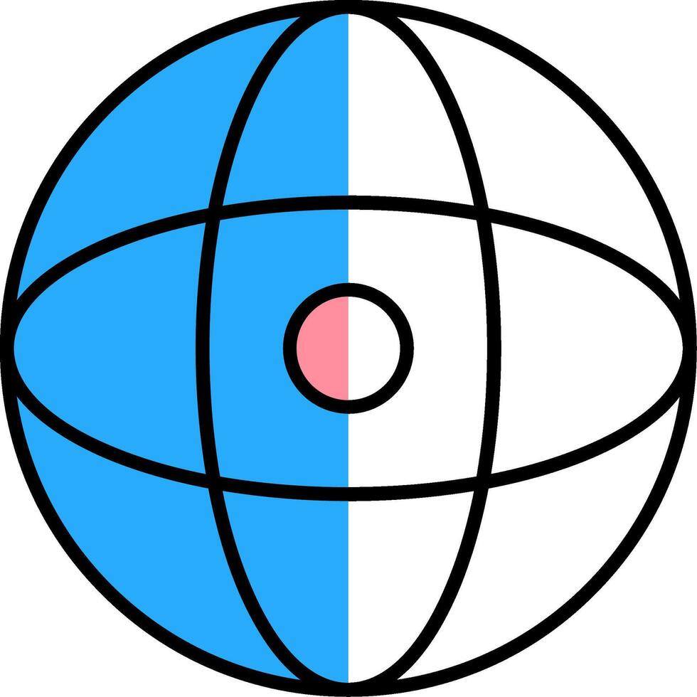 World Filled Half Cut Icon vector