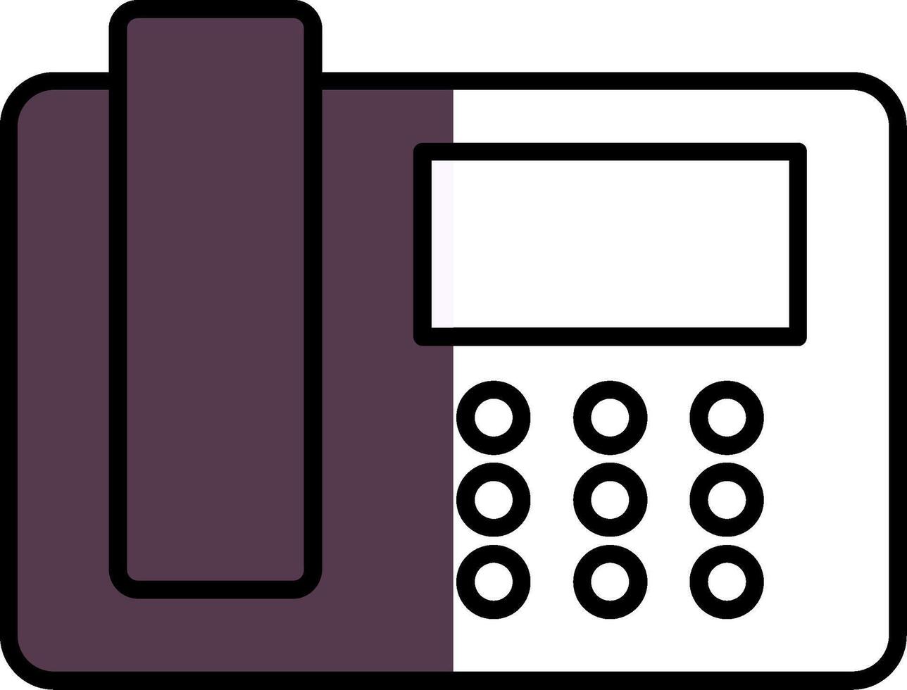 Telephone Filled Half Cut Icon vector
