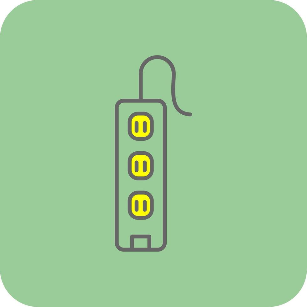 Power Strip Filled Yellow Icon vector