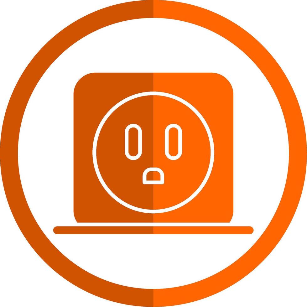 Power Socket Glyph Orange Circle Icon vector