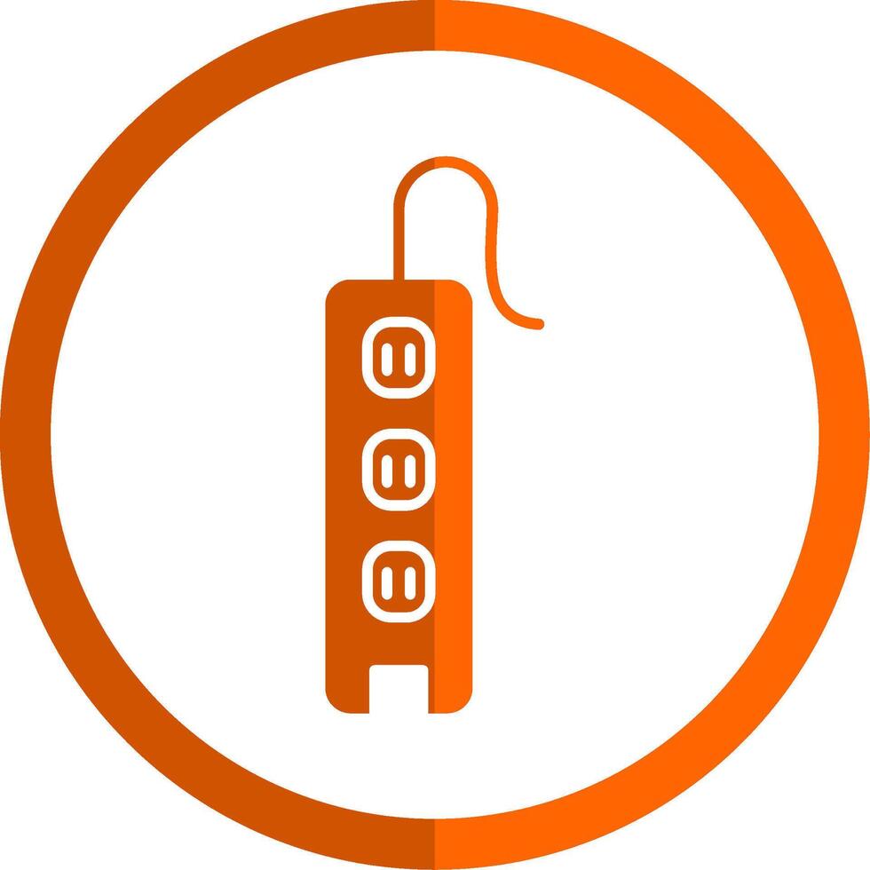 Power Strip Glyph Orange Circle Icon vector